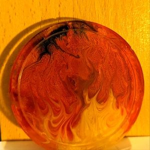 Hand Crafted resin fire coaster